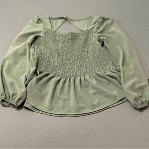 Misia Sage Green Large Smocked Blouse
